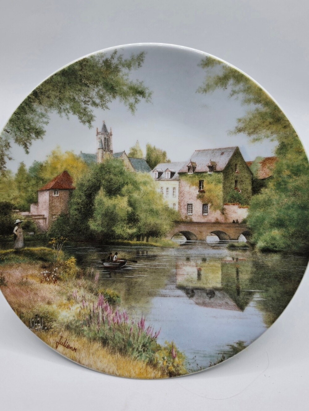 Vintage 1987 D'Arceau Limoges Michel Julien “Une Journée au Bord de l’Eau” Colle